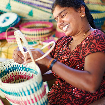 Women Making Hand Bags and Baskets