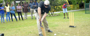 Sir Richard enjoys tea and cricket