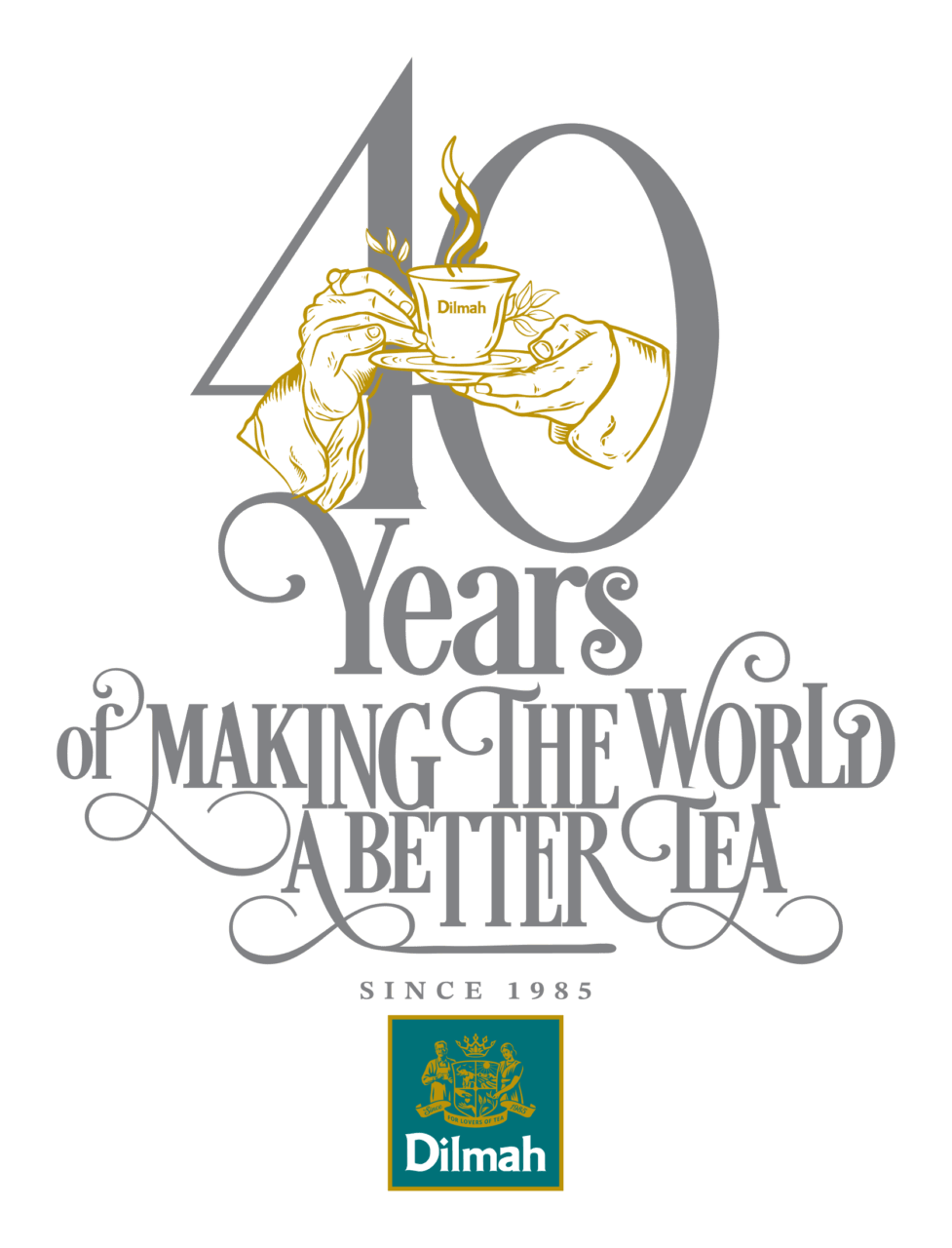 Dilmah 40th Annivesary Logo — Making the World a Better Tea