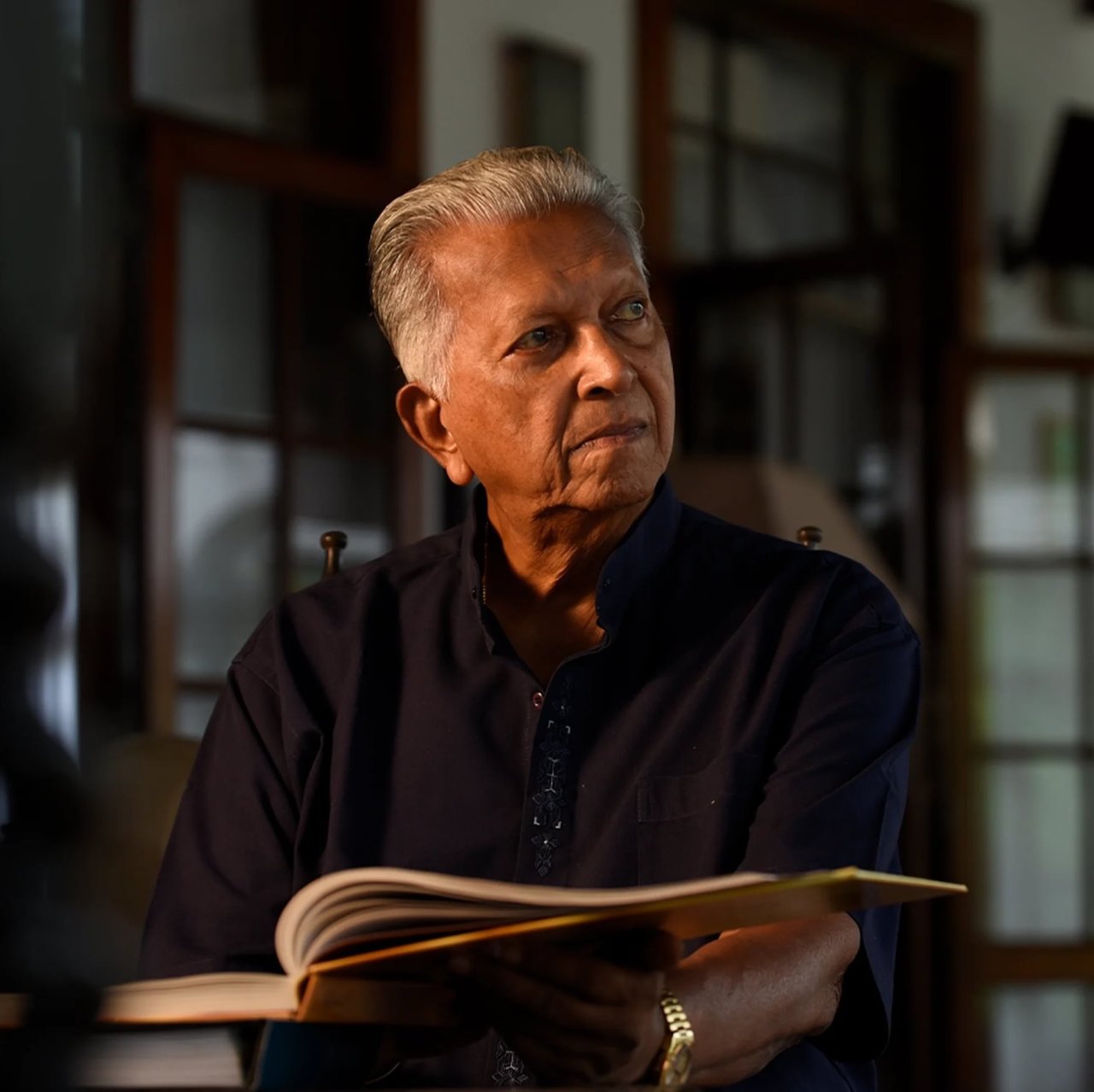 Dilmah Founder Merrill J Fernando Reading a Book