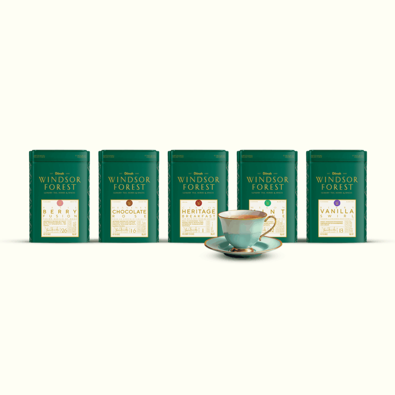 Tea Range boxes packs with cup of tea - Windsor forest