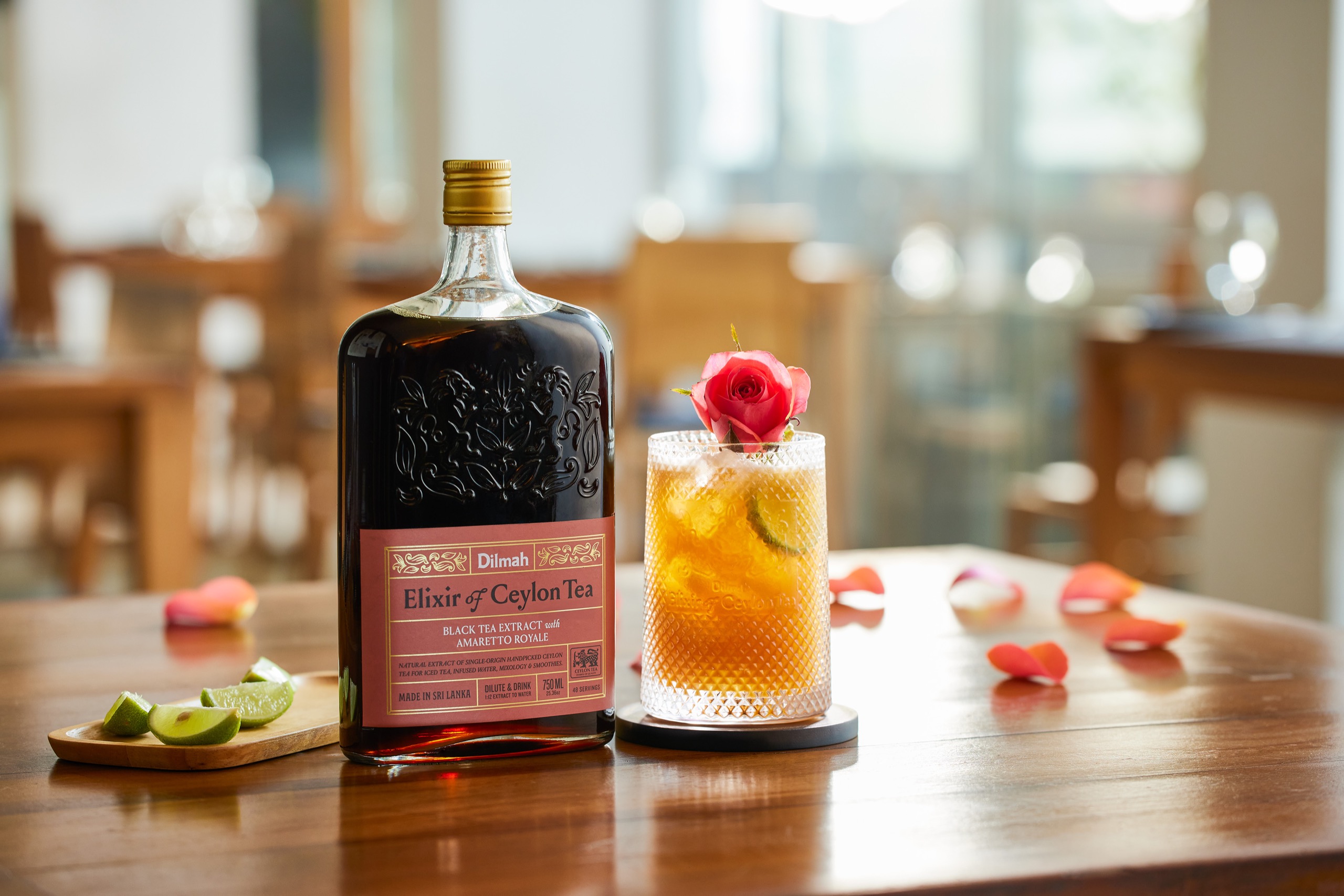 Tea range - Dilmah Elixir of Ceylon Tea – Lifestyle Image - 750ml – Black tea Amaretto Royale - 002