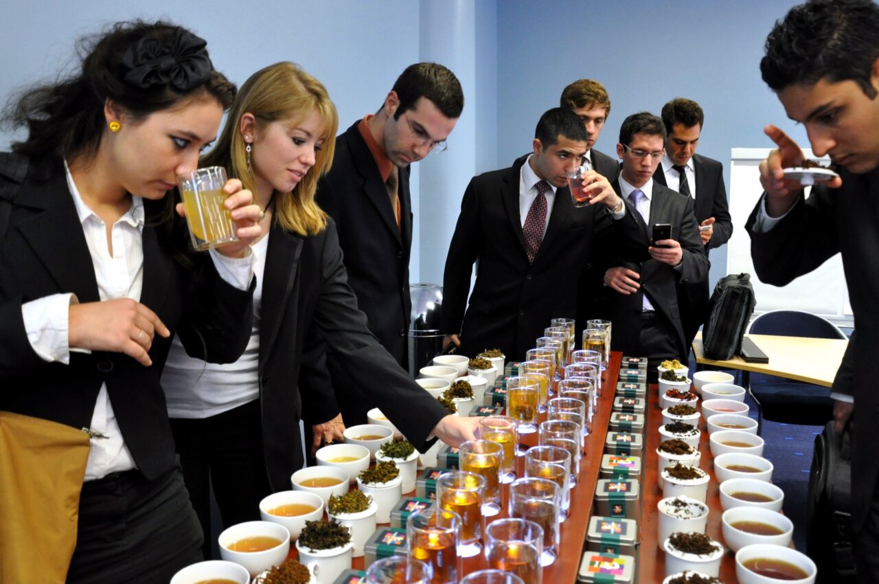 People enjoying tea tasting experience